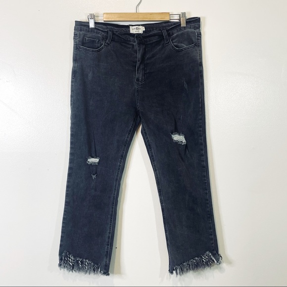 Umgee Denim - Umgee Denim | black frayed ankle boyfriend fit jeans women’s size 9